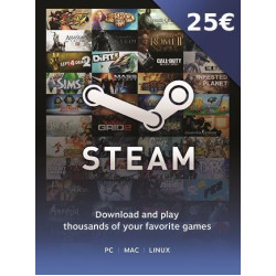 Steam Gift Card 25 EUR - Steam Key - Europe