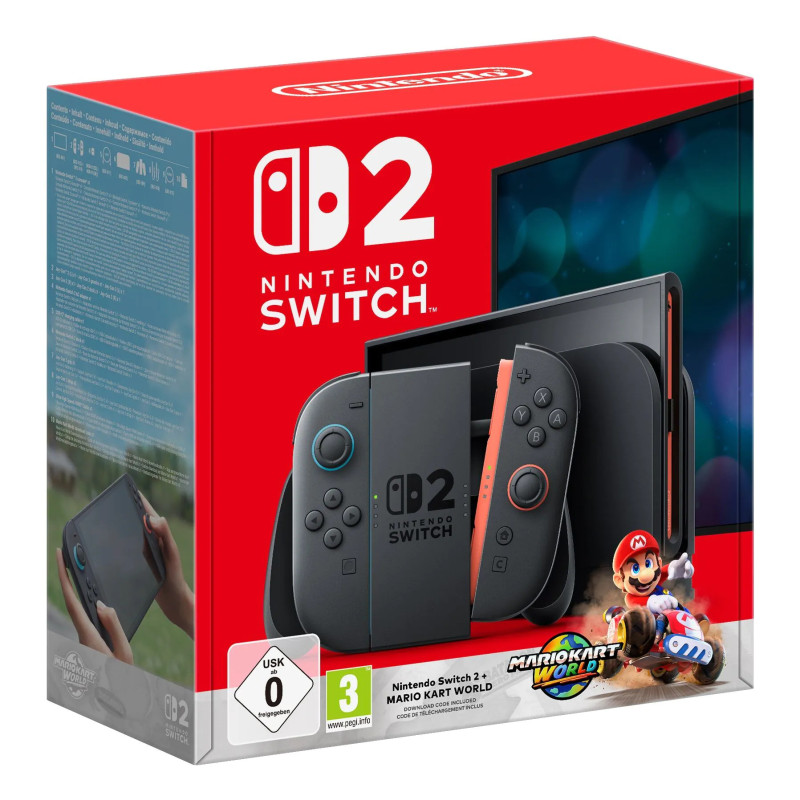 Nintendo Switch 2 Gaming Console + Mario Kart World - 4K HDR Gaming System with Joy-Con 2 Controllers and GameChat