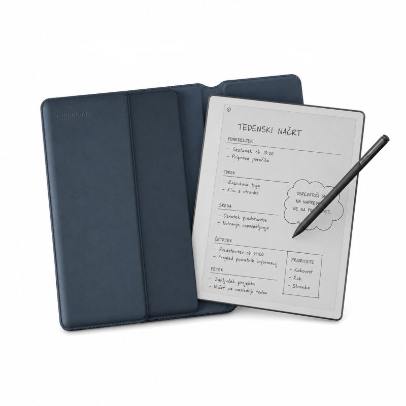 Tablica reMarkable Paper Pure + Marker Plus + Ovitek Sleeve Folio Ocean Blue