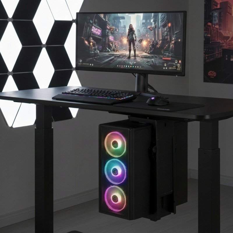 UVI Adjustable Under Desk Computer Mount V2 - (up to 15kg)