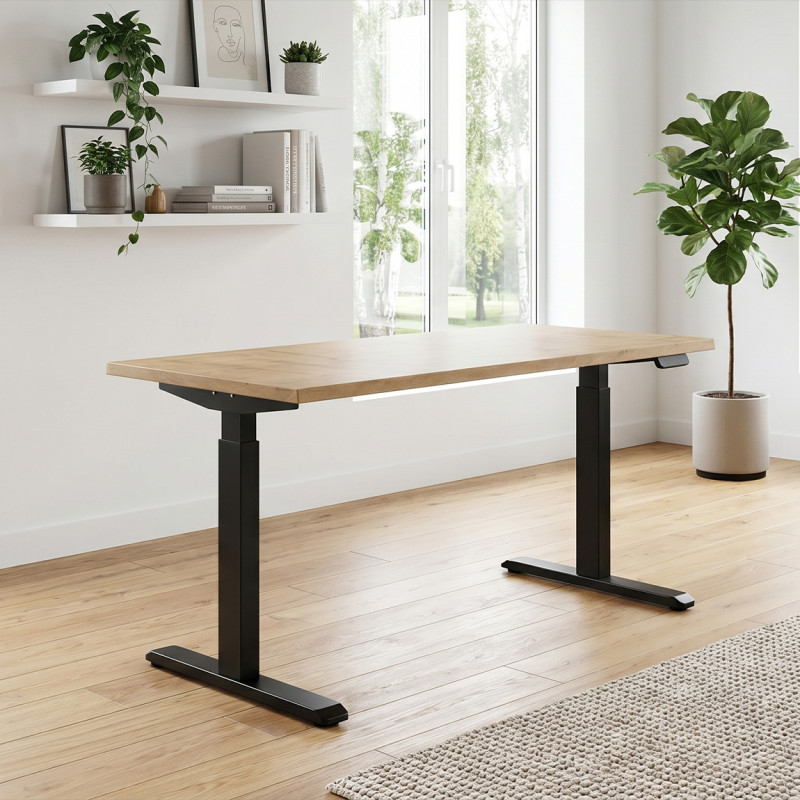 UVI STANDARD V2 električni sit-stand stol - Chalet Oak i crni okvir