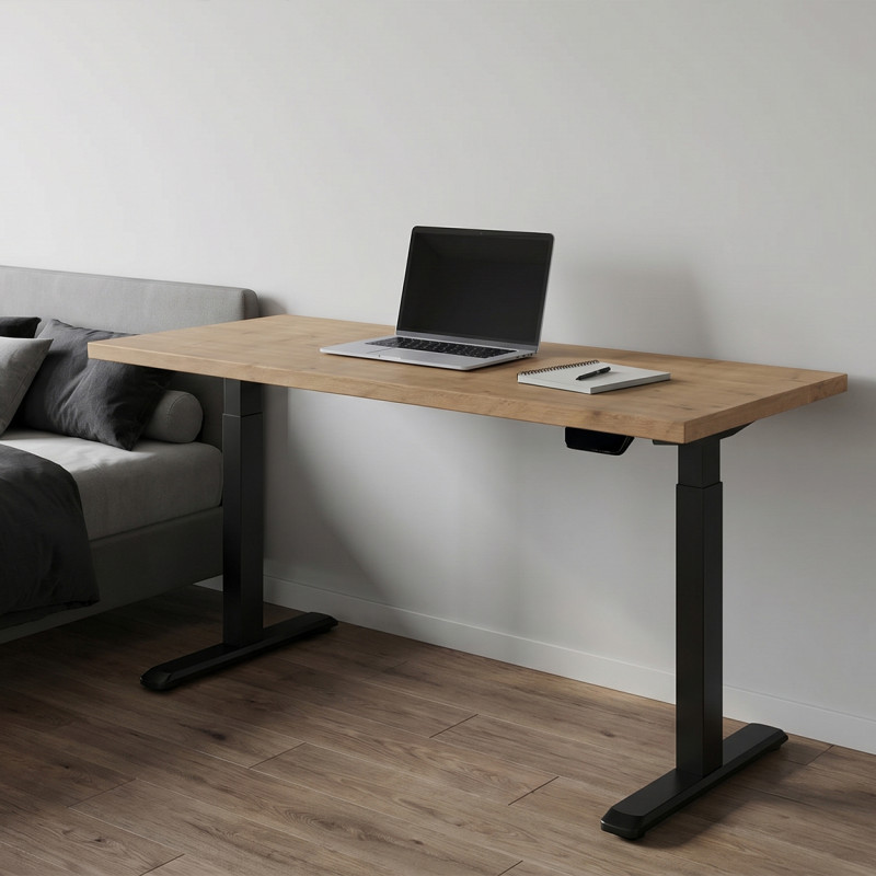 UVI STANDARD V2 električni sit-stand stol - Chalet Oak i crni okvir