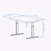 UVI STANDARD V2 električni sit-stand stol - Chalet Oak i bijeli okvir