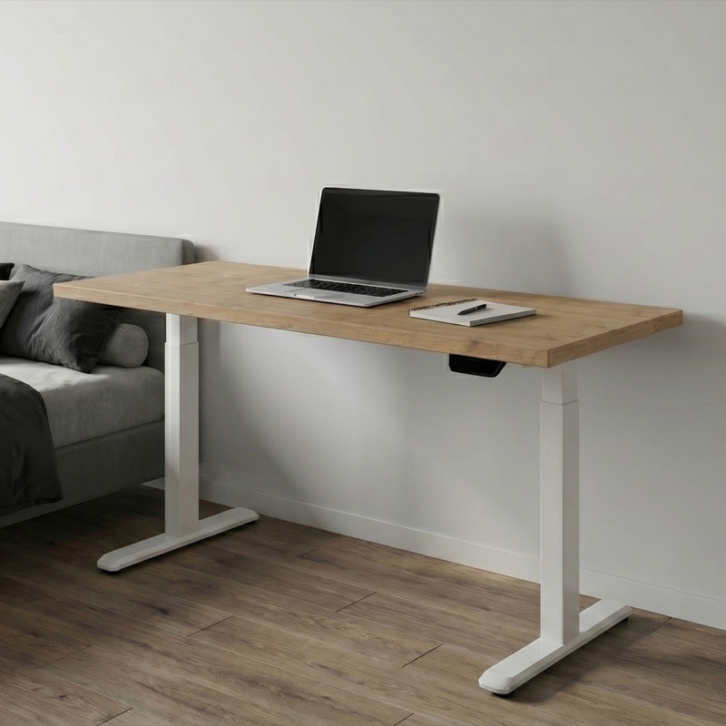 UVI STANDARD V2 električni sit-stand stol - Chalet Oak i bijeli okvir