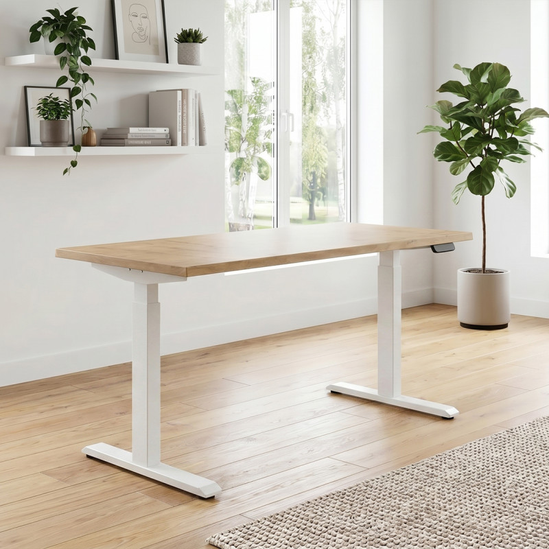 UVI STANDARD V2 električni sit-stand stol - Chalet Oak i bijeli okvir