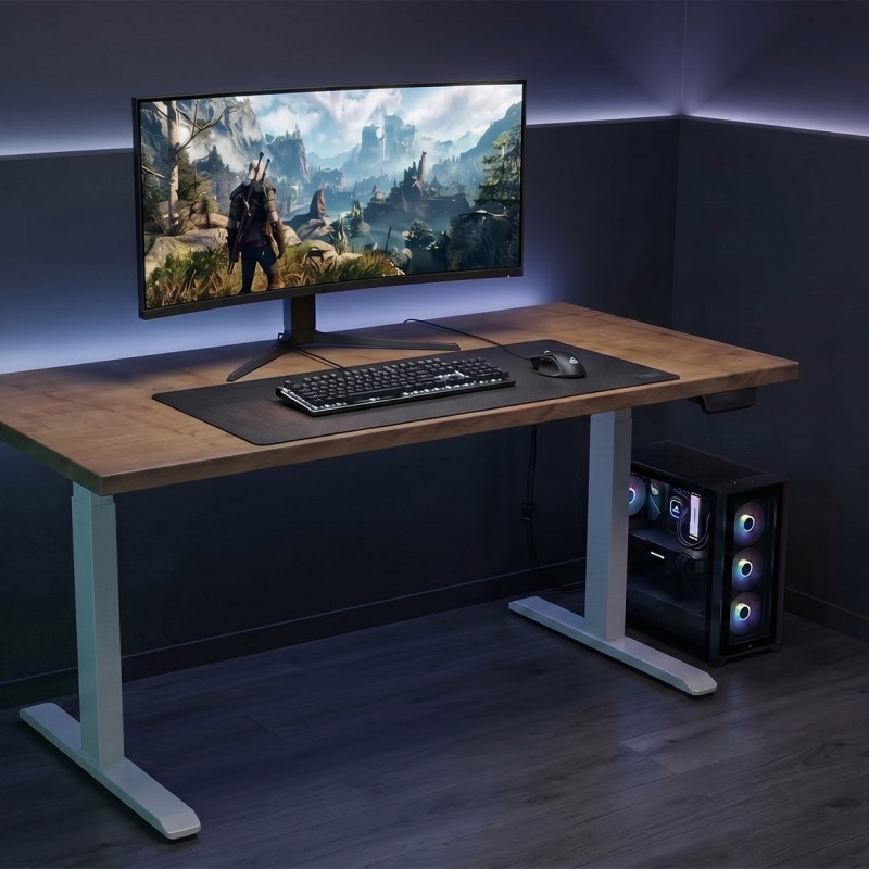 UVI STANDARD V2 električni sit-stand stol - Chalet Oak i bijeli okvir