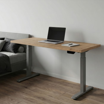 UVI STANDARD V2 Electric Sit-Stand Desk - Chalet Oak & Grey Frame