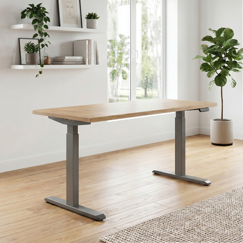 UVI STANDARD V2 električni sit-stand stol - Chalet Oak i sivi okvir