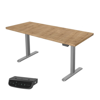 UVI STANDARD V2 Electric Sit-Stand Desk - Chalet Oak & Grey Frame