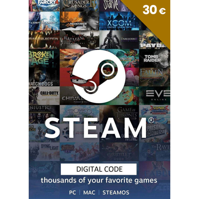 Steam dopuna kredita 30 EUR - EU