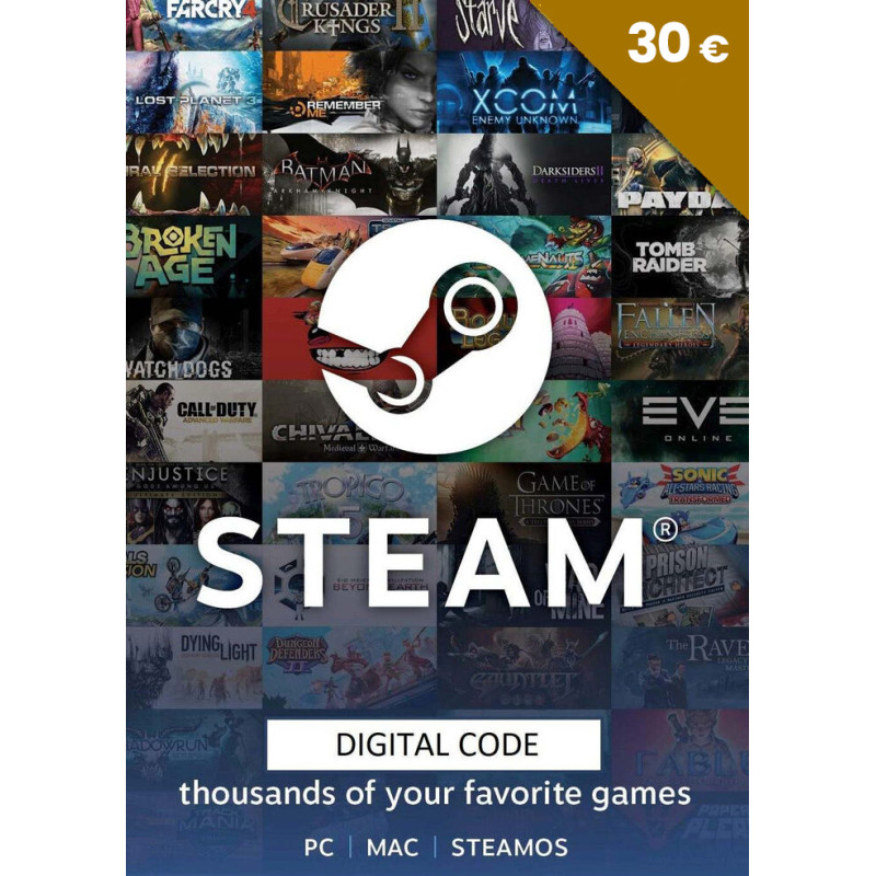 Steam predplačniška kartica 30 EUR - EU