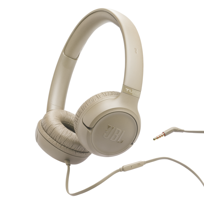 JBL Tune 530 Wired On‑Ear Headphones – Beige JBL Tune 530 Wired On‑Ear Headphones – Beige