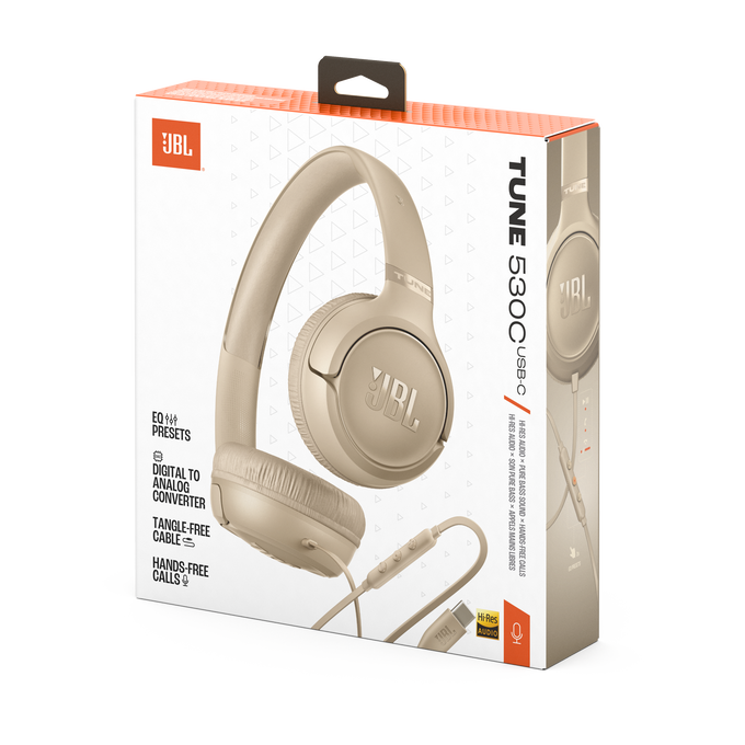 JBL TUNE 530 USB-C Headphones – Beige