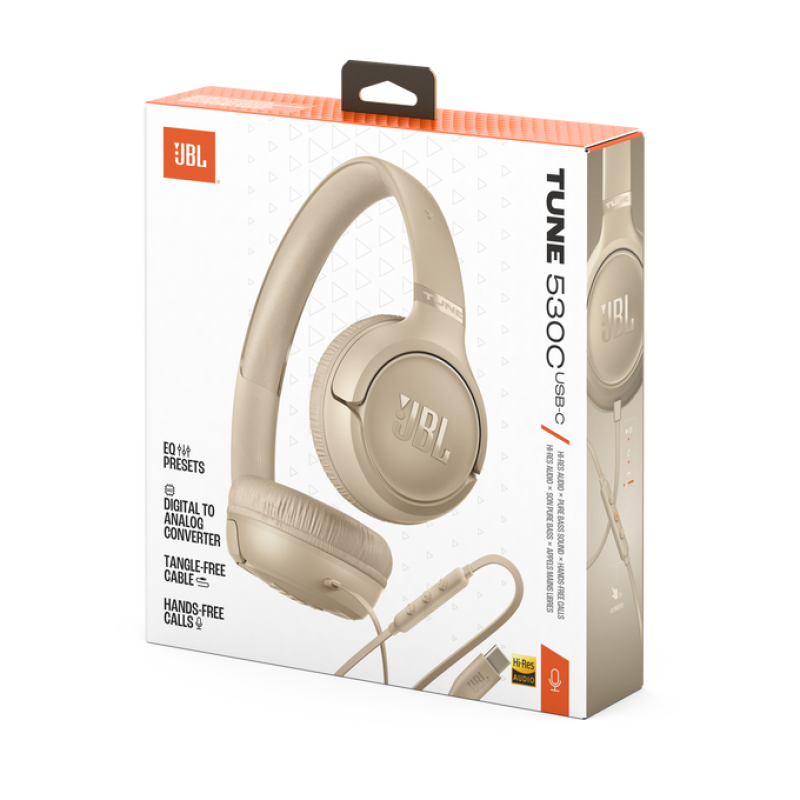 JBL TUNE 530 USB-C Headphones – Beige
