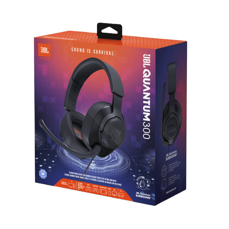 JBL Quantum 300 črne žične slušalke