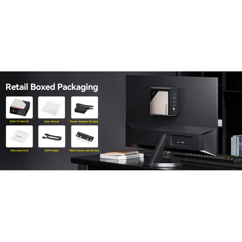 Mini PC GMKtec EVO T1 Intel Ultra 9 285H 64GB RAM + 2TB SSD WIN 11 Pro