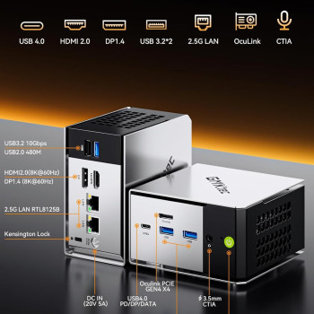 MINI PC GMKtec M8 AMD Ryzen 5 PRO 6650H 16GB DDR5 + 1TB SSD, WIN 11 Pro