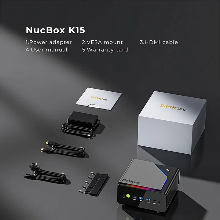 Mini PC GMKtec K15 Core Ultra 5 125U 16GB DDR5 + 1TB SSD, WIN 11 Pro