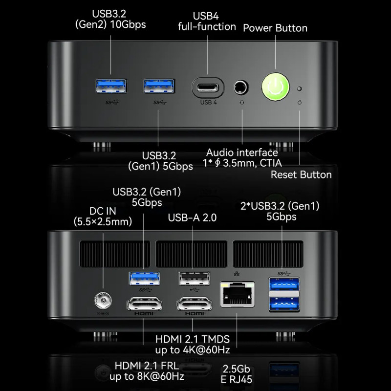 Mini PC GMKtec K17 Plus Intel Core Ultra 7 258V 32GB RAM + 1TB SSD WIN 11 Pro