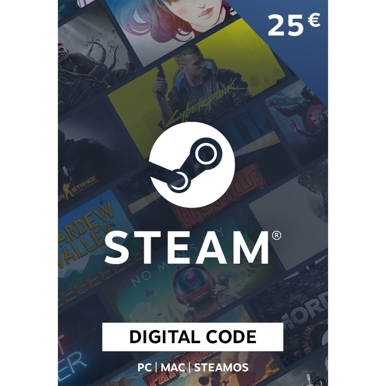 Steam Gift Card 25 EUR - Steam Key - Europe