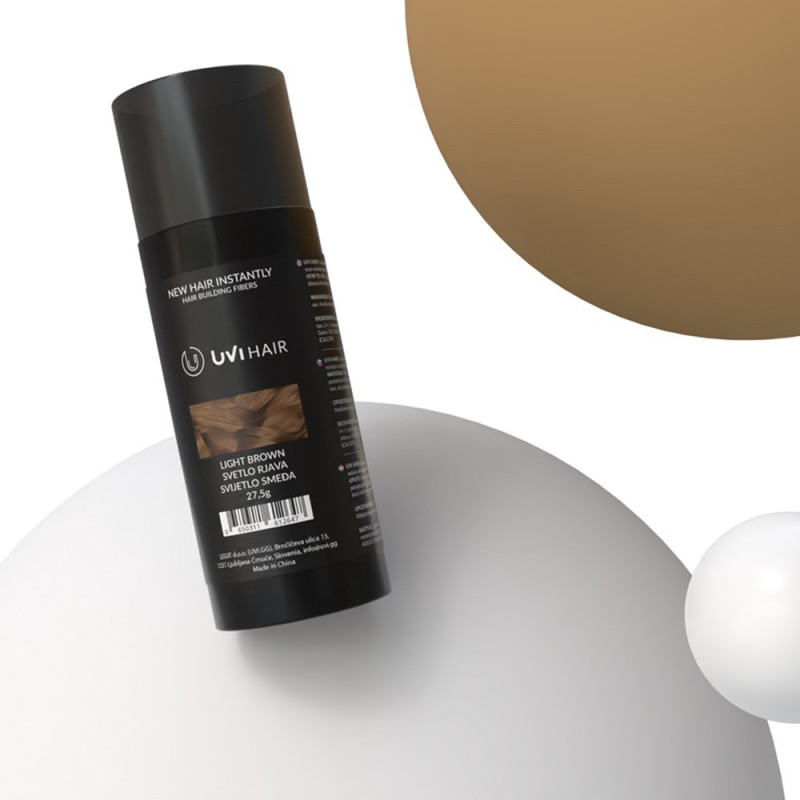 UVI Hair vlakna za kosu, LIGHT BROWN / Svijetlo smeđa (velika 27,5 g, do 50 nanosa)