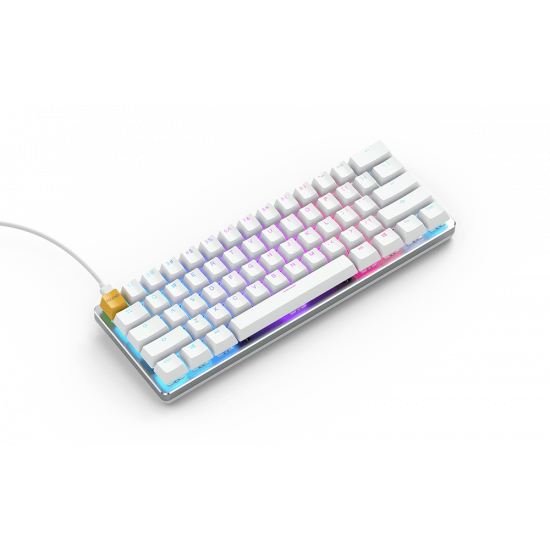 Glorious GMMK Compact White Ice Edition - Gateron Brown, US, gaming keyboard