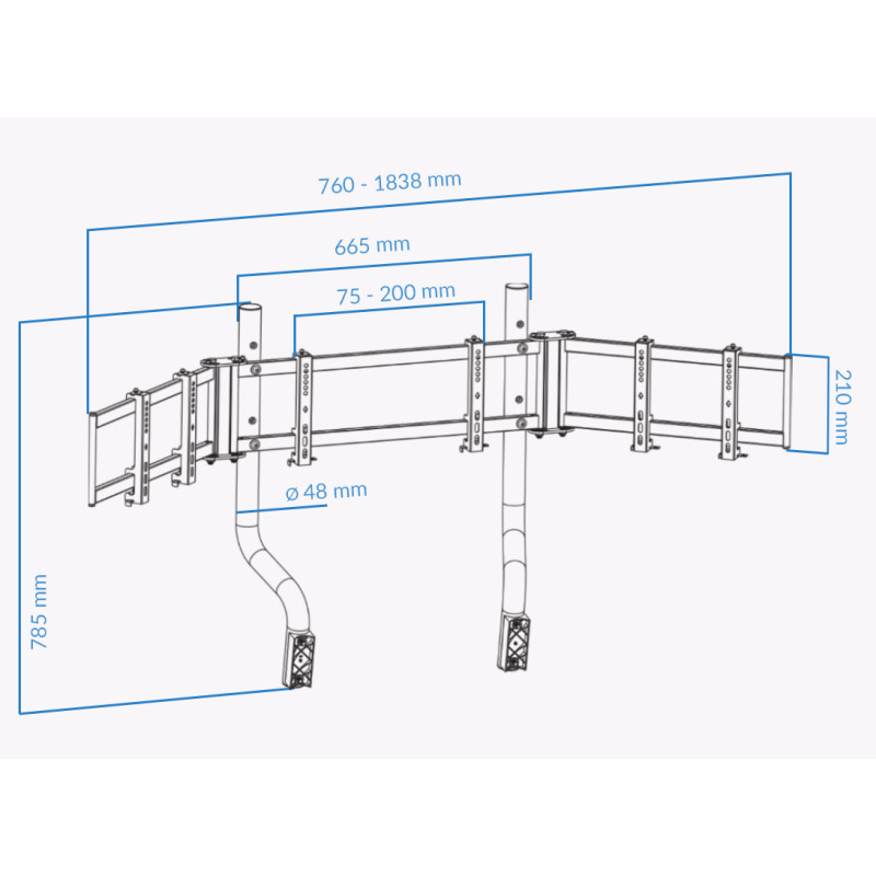 UVI Racing Seat PRO V2 Triple TV/monitor Mount