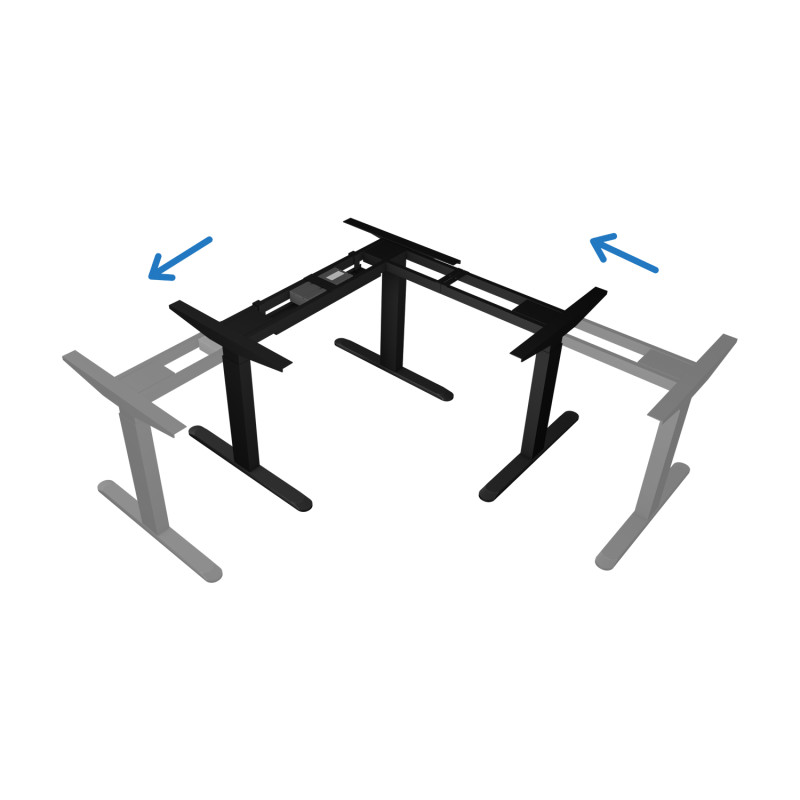 UVI Desk Electric Adjustable (sit-stand) corner frame Black