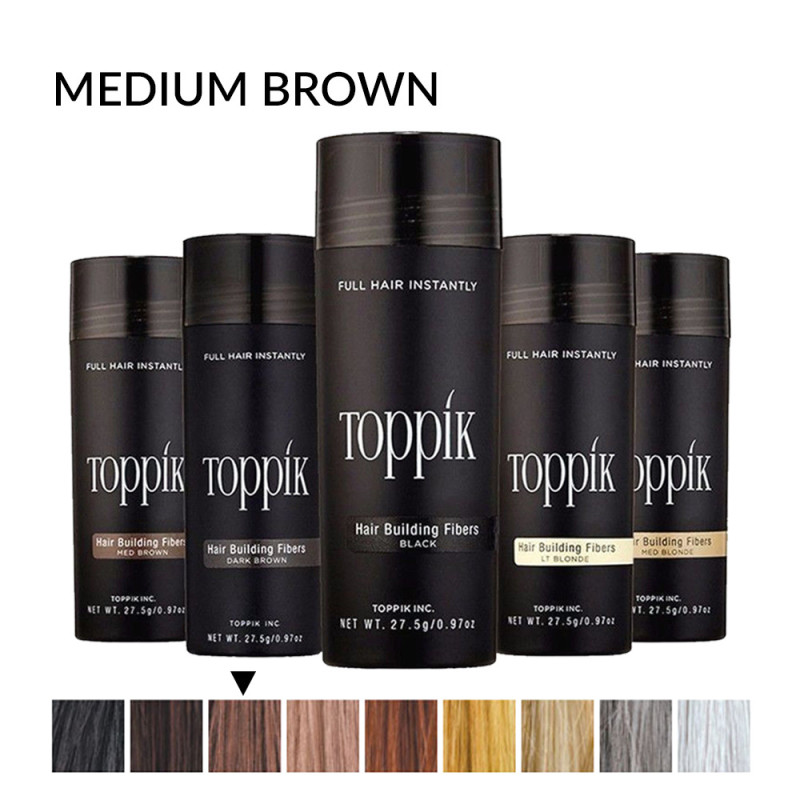 Toppik Hair Fiber, Medium Brown (large 27.5 g, up to 50 applications)