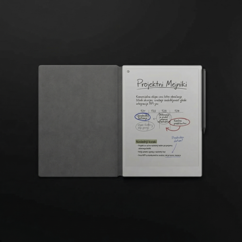 Ovitek reMarkable Paper Pro - Book Folio Polymer weave - Siva Ovitek reMarkable Paper Pro - Book Folio Polymer weave - Siva